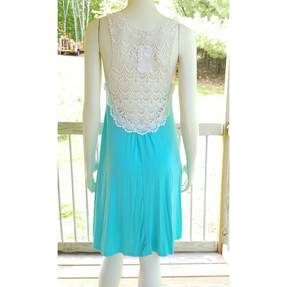 Knit Dress W/ Crochet Back Detail, Sleeveless - Picture 9 of 14